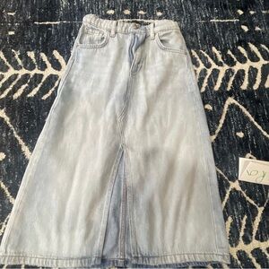Zara long denim skirt with slit